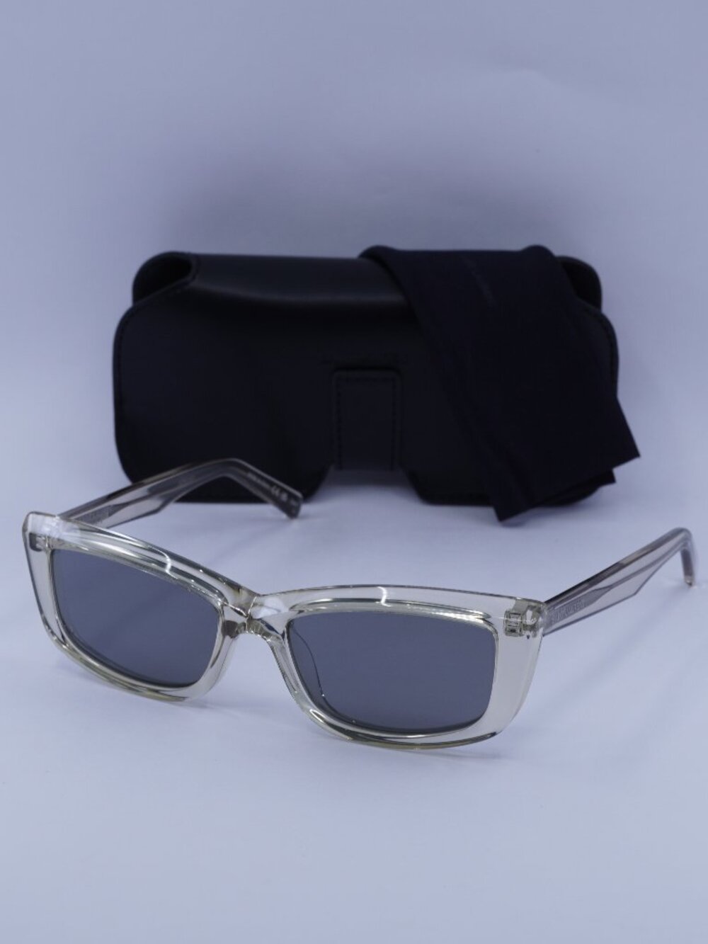 Saint Laurent SL658 003 Cat Eye Sunglasses - Beige \ Silver Mirror